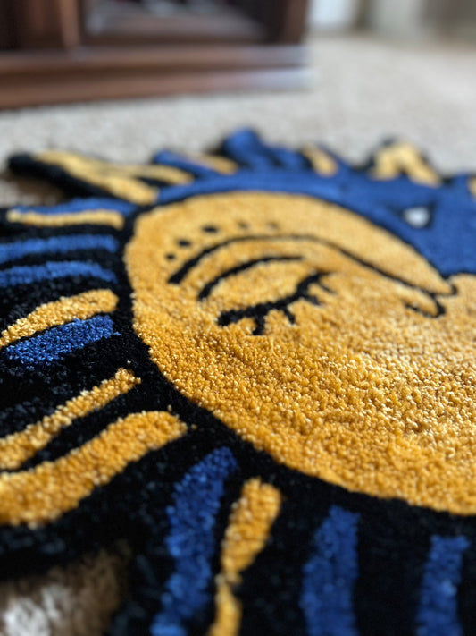 Sun-Moon design rug, 27x27 inches, Drop 1.