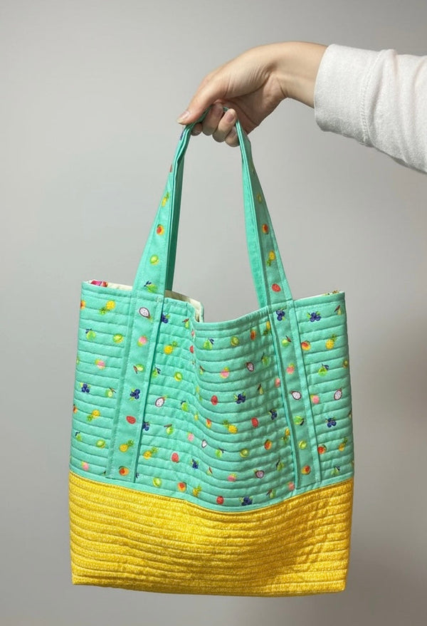 Quilted Fruit Snack Oversized Tote | Handmade The Handmade House