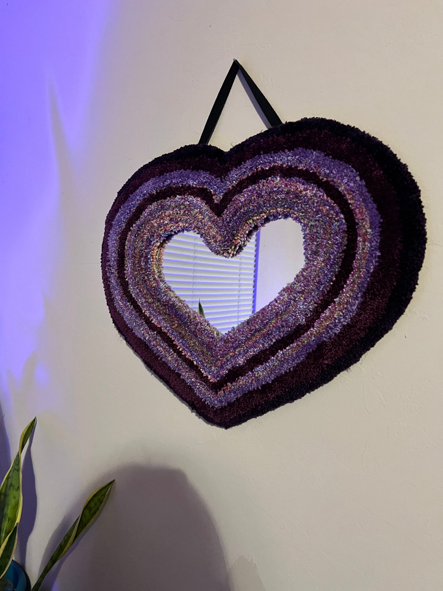 Tufted Heart Mirror