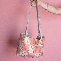 Quilted Patchwork Oversized Tote | Pink Berries Handmade Cotton The Handmade House