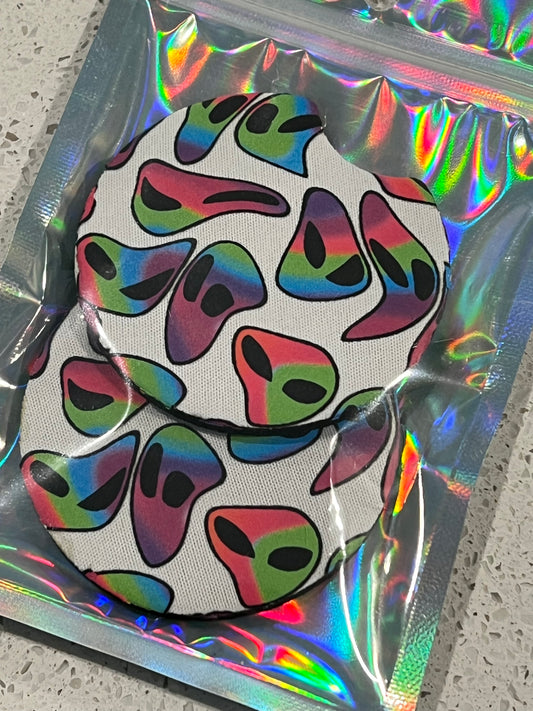 Trippy Alien Car Coasters