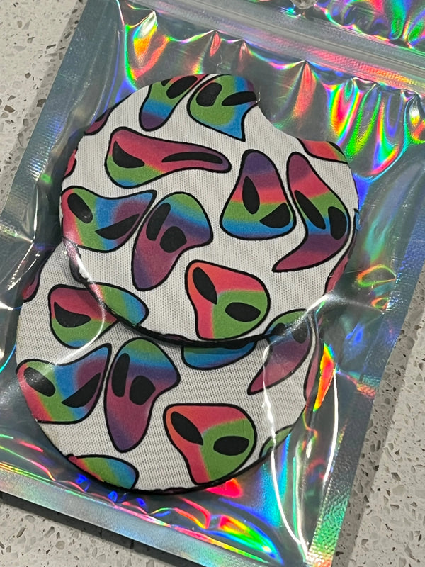 Trippy Alien Car Coasters The Handmade House