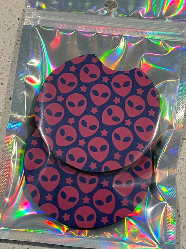 Purple Alien Car Coasters The Handmade House