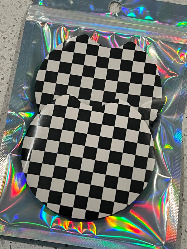 Checkered Car Coasters The Handmade House