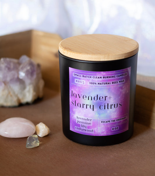 Lavender + Starry Citrus Beeswax Candle