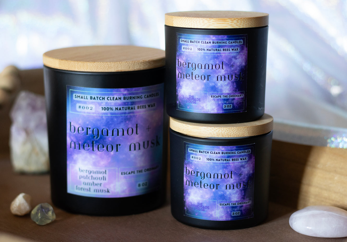 Bergamot + Meteor Musk Beeswax Candle