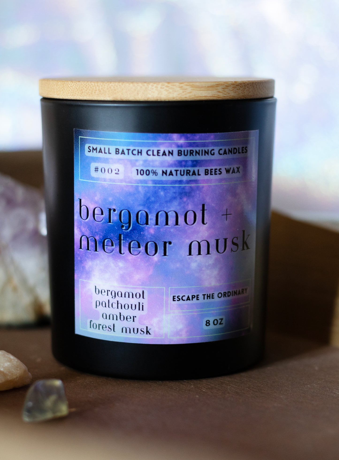 Bergamot + Meteor Musk Beeswax Candle