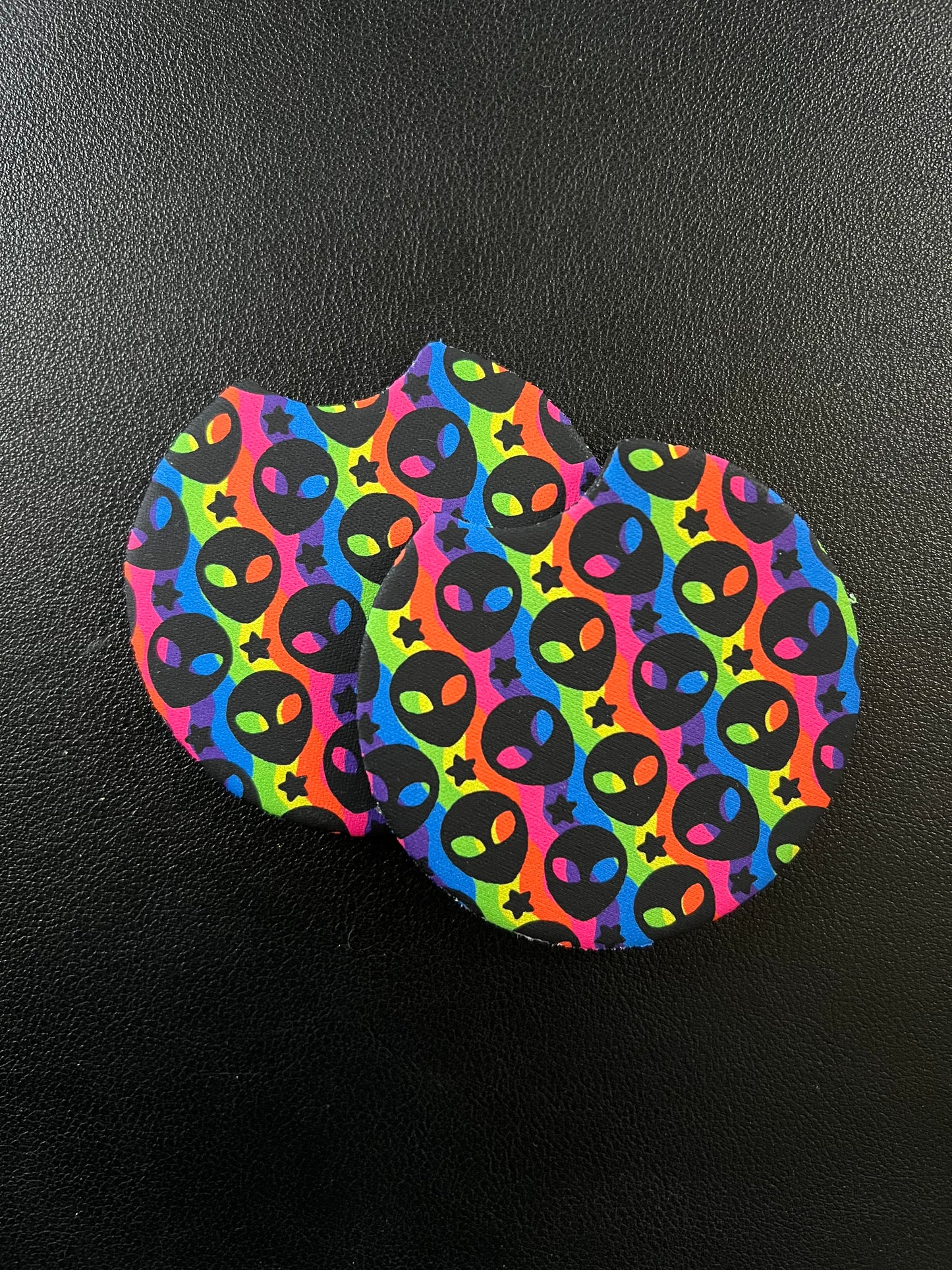 Rainbow Alien Car Coasters