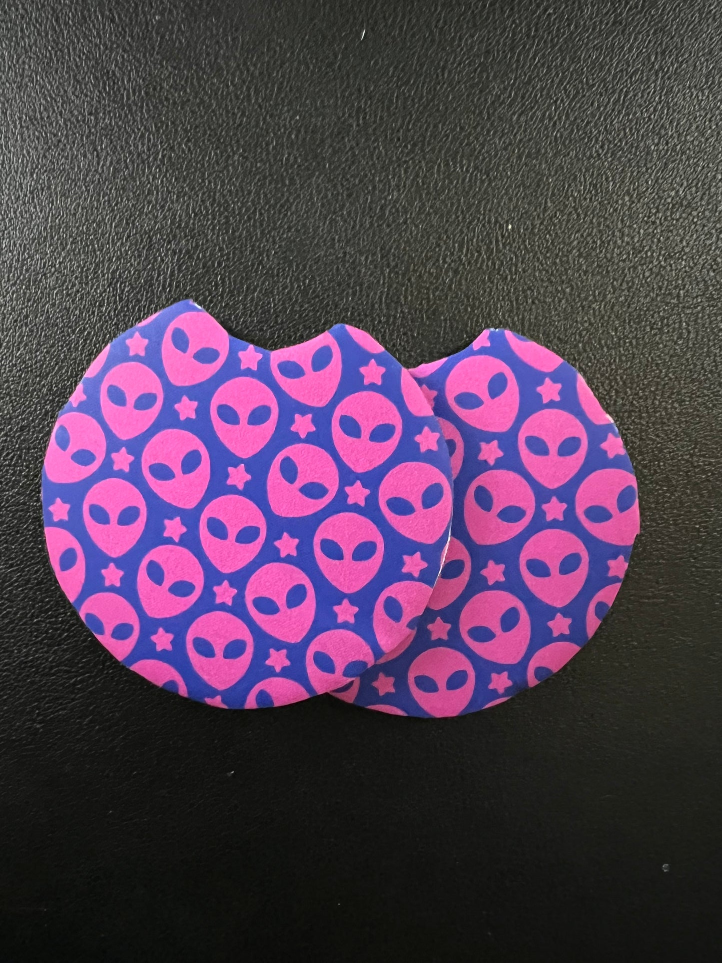 Purple Alien Car Coasters