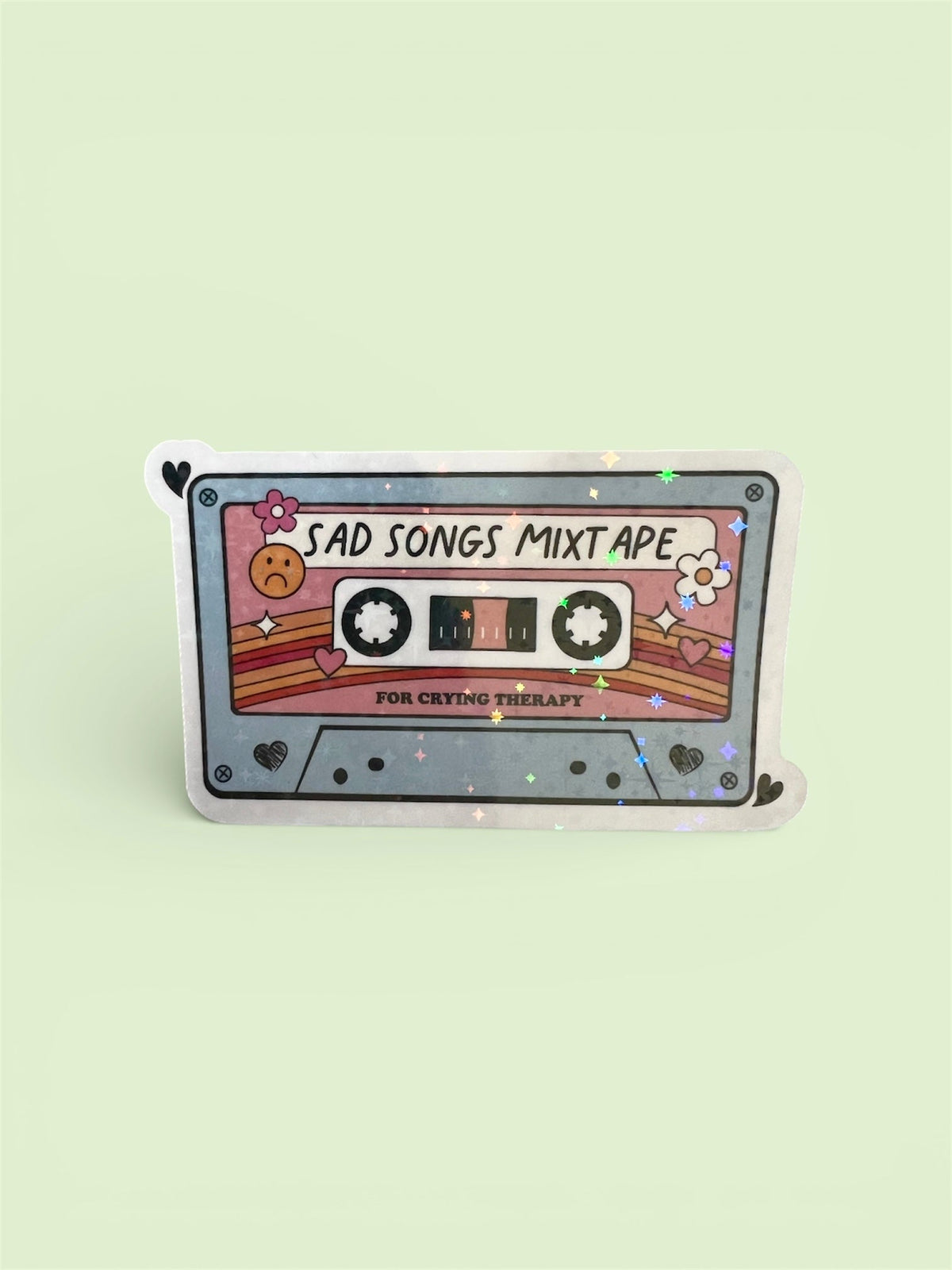 Sad Songs Mixtape Waterproof Sticker | Vinyl The Handmade House