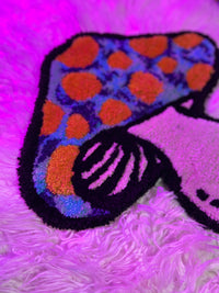 Blue and orange patterned mushroom design from Drop 2 collection.