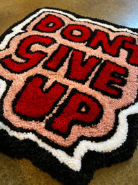 Drop 3 "Don’t Give Up" hand-crafted textile art, size 16x15.