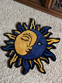 Sun and Moon design rug, 27x27 inches, Drop 1 collection.